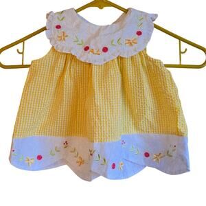 Little Bitty yellow embroidered dress size 3-6 months